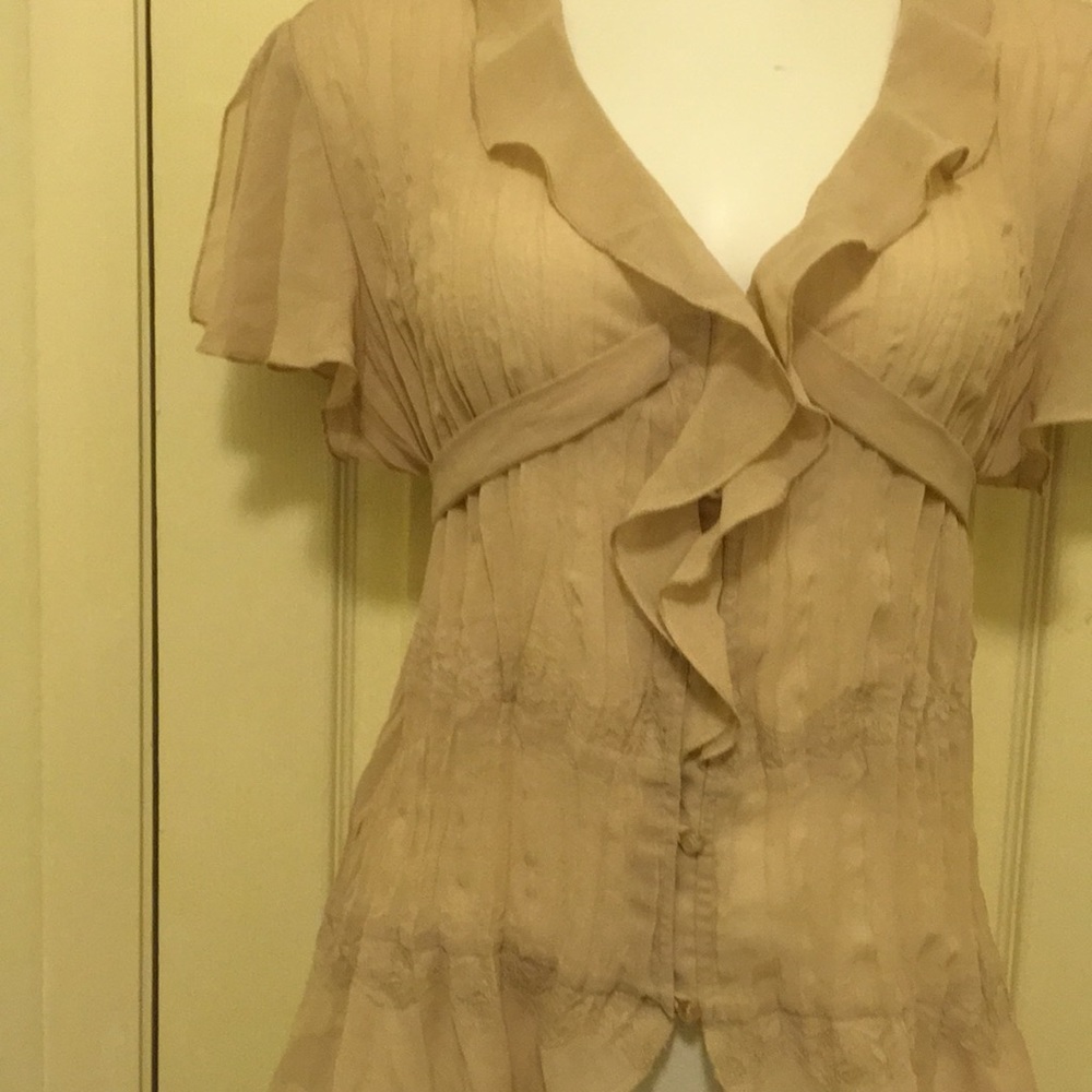 Element Z Sheer/Crinkled Peplum Blouse - Picture 2 of 5